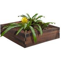 Outsunny Wooden Raised Garden Bed Planter Grow Containers Flower Pot 80 x 80cm, Brown