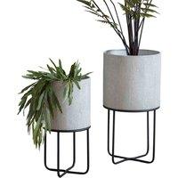 Crossland Grove Brixton Metal Planter Set Of 2 White 300x580Mm, White