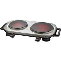Quest 37259 Double Ceramic Infrared Hot Plate - Black, Black