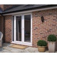 ATT Fabrications Limited Model 4 French Door dual Handle & X1 Narow Sidelite - White - Lh Master Open Out - 1490Mm X 2090Mm including Cill & Vent , White