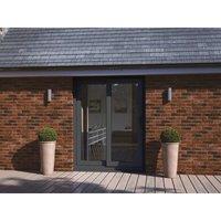 ATT Fabrications Limited Model 5 Patio Door - Grey Grey - 2 Door Ox Right Panel Slides - 1490Mm X 2090Mm - including Cill & Vent , Grey