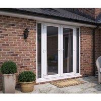 ATT Fabrications Limited Model 6 French Door dual Handle & X2 Narrow Sidelites - White - Lh Master Open Out - 2390Mm X 2090Mm - including Cill & Vent , White