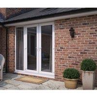 ATT Fabrications Limited Model 6 French Door dual Handle & X1 Wide Sidelite - White - Lh Master Open Out - 2390Mm X 2090Mm - including Cill & Vent , White