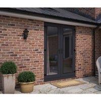 ATT Fabrications Limited Model 4 French Door dual Handle - Grey White - Lh Master Open Out - 1190Mm X 2090Mm - including Cill & Vent , Grey