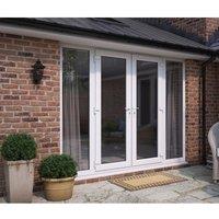 ATT Fabrications Limited Model 4 French Door dual Handle & X2 Wide Sidelites - White - Lh Master Open Out - 2390Mm X 2090Mm - including Cill & Vent , White