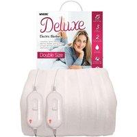 Mylek Electric Blanket Double Bed Fitted Heated Mattress Cover Dual Control With Elasticated Skirt - Size 200 X 137Cm, White