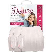 Mylek Electric Blanket King Bed Fitted Heated Mattress Cover Dual Control With Elasticated Skirt - Size 200 X 152Cm, White