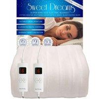 Sweet Dreams Electric Blanket Super King Size - Dual Controls - Luxury Bed Heated Mattress Cover, White