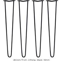 SkiSki 4 X Hairpin Leg - 28 - Black - 2 Prong - 10M, Black