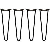 SkiSki 4 X Hairpin Leg - 16 - Black - 2 Prong - 12M, Black