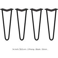 SkiSki 4 X Hairpin Leg - 14 - Black - 2 Prong - 12M, Black