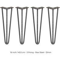 SkiSki 4 X Hairpin Leg - 16 - Unfinished - 3 Prong - 12M, Silver