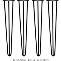 SkiSki 4 X Hairpin Leg - 28 - Black - 3 Prong - 12M, Black