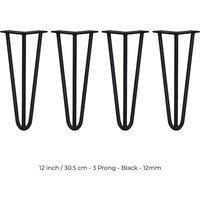 SkiSki 4 X Hairpin Leg - 12 - Black - 2 Prong - 10M, Black