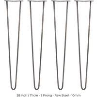 SkiSki 4 X Hairpin Leg - 28 - Unfinished - 2 Prong - 10M, Silver