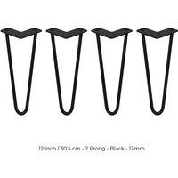 SkiSki 4 X Hairpin Leg - 12 - Black - 2 Prong - 12M, Black