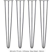 SkiSki 4 X Hairpin Leg - 28 - Unfinished - 3 Prong - 10M, Silver