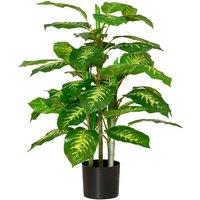 HOMCOM Artificial Evergreen Tree Fake Plant in Pot - 95cm, Green