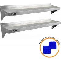 2 X KUKoo Stainless Steel Shelves 1400Mm X 300Mm, Silver