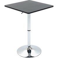 HOMCOM Adjustable Height Bar Table w/ Metal Frame - Black, Black
