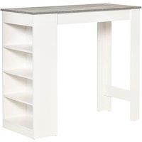 HOMCOM Bar Table With Built In 4 Tier Shelf Grey, Grey