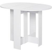 HOMCOM Compact 2 Seater Folding Drop Leaf Dining Table White