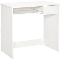 HOMCOM Compact Computer Table - Oak/White, White