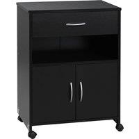 Vinsetto Mobile Printer Stand With Storage Shelf Universal Wheels Black
