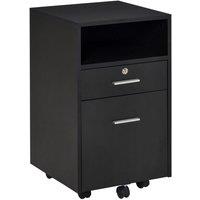 Vinsetto Mobile Lockable File Cabinet Storage - Black, Black