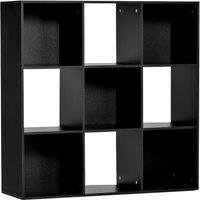HOMCOM 9 Cube Organiser Storage Bookshelf Black, Black