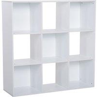 HOMCOM 9 Cube Medium Height Storage Unit Bookshelf White, White