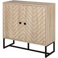 HOMCOM Wooden Storage Cabinet w/ Adjustable Shelf - Black, Brown
