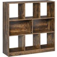 HOMCOM Storage Shelf 3 Tier Bookcase Display Unit Rustic Wood Finish, Brown