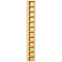 HOMCOM Media Storage Cabinet CD Shelf Organizer Tower Rack Pine Wood Colour, Brown