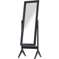 HOMCOM Freestanding Dressing Mirror 148X47cm Adjustable Angle Dark Brown Frame, Brown