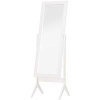 HOMCOM Freestanding Dressing Mirror 148X47cm Adjustable Angle White Frame Home, White