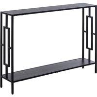 HOMCOM Industrial Console Table w/Storage Shelf - Black/Grey, Grey