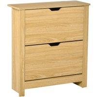 HOMCOM Shoe Storage Cabinet Tabletop Modern Brown, Brown