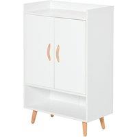 HOMCOM Modern Shoe Cabinet Storage Organizer - White, White