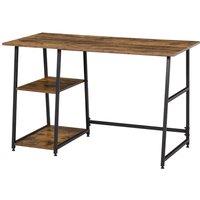 HOMCOM Industrial Style Home Office Desk - Wood/Black, Brown