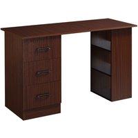 HOMCOM Computer Desk With Storage For Home Office Brown Wood Grain Finish, Brown