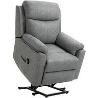 HOMCOM Power Lift Chair Electric Riser Recliner With Remote Control Grey, Grey