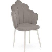 Interiors By PH Velvet Dining Chair Grey Chrome Legs, Grey