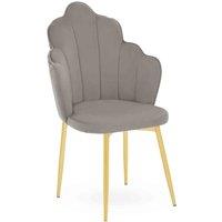 Interiors By PH Velvet Dining Chair Grey Gold Legs, Grey