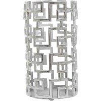 Interiors By PH Small Candle Holder Silver Aluminium, Silver