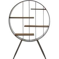 Interiors By PH Round Shelf Unit Fir Wood Metal, Black