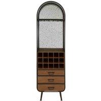 Interiors By PH Bar Cabinet Fir Wood Metal, Brown