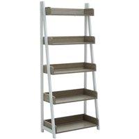 Interiors By PH 5 Tier Shelf Unit Light Oak Veneer White Frame