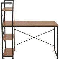 Interiors By PH Desk With Shelves Red Pomelo Veneer Black Frame, Red