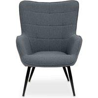 Interiors By PH Velvet Chair Grey Black Legs, Grey